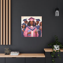 Load image into Gallery viewer, Graduation Wall Art Print, Personalized Canvas, Unique Gift for Grads, Academic Celebration Decor, Student Artwork, Matte Canvas
