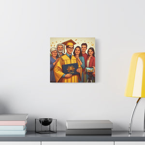Graduation Canvas Wall Art, Family Celebration Decor, Gift for Graduates, Home Decoration, Personalized Memory