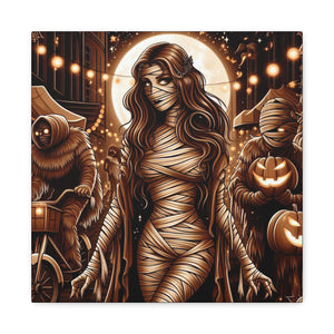 Canvas Wall Art: Halloween Virgo Astrology Mummy