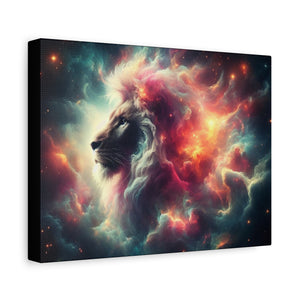 Cosmic Lion Canvas Wall Art, Abstract Lion Decor, Celestial Prints, Space Animal Artwork, Dreamy Home Decor
