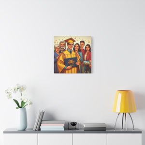Graduation Canvas Wall Art, Family Celebration Decor, Gift for Graduates, Home Decoration, Personalized Memory