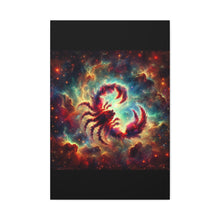 Load image into Gallery viewer, Cosmic Scorpio Canvas Art, Zodiac Wall Decor, Celestial Home Decor, Scorpio Gift, Astrology Wall Art
