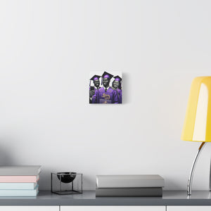 Graduation Celebration Canvas Print, Wall Art for Graduates, Purple Graduation Gift, College Commencement Decor, Customizable Canvas