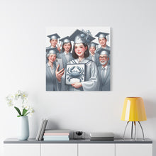 Load image into Gallery viewer, Graduation Canvas Art, Celebratory Wall Decor, Gift for Grads, Personalized Graduation Art, Unique Grad Gift
