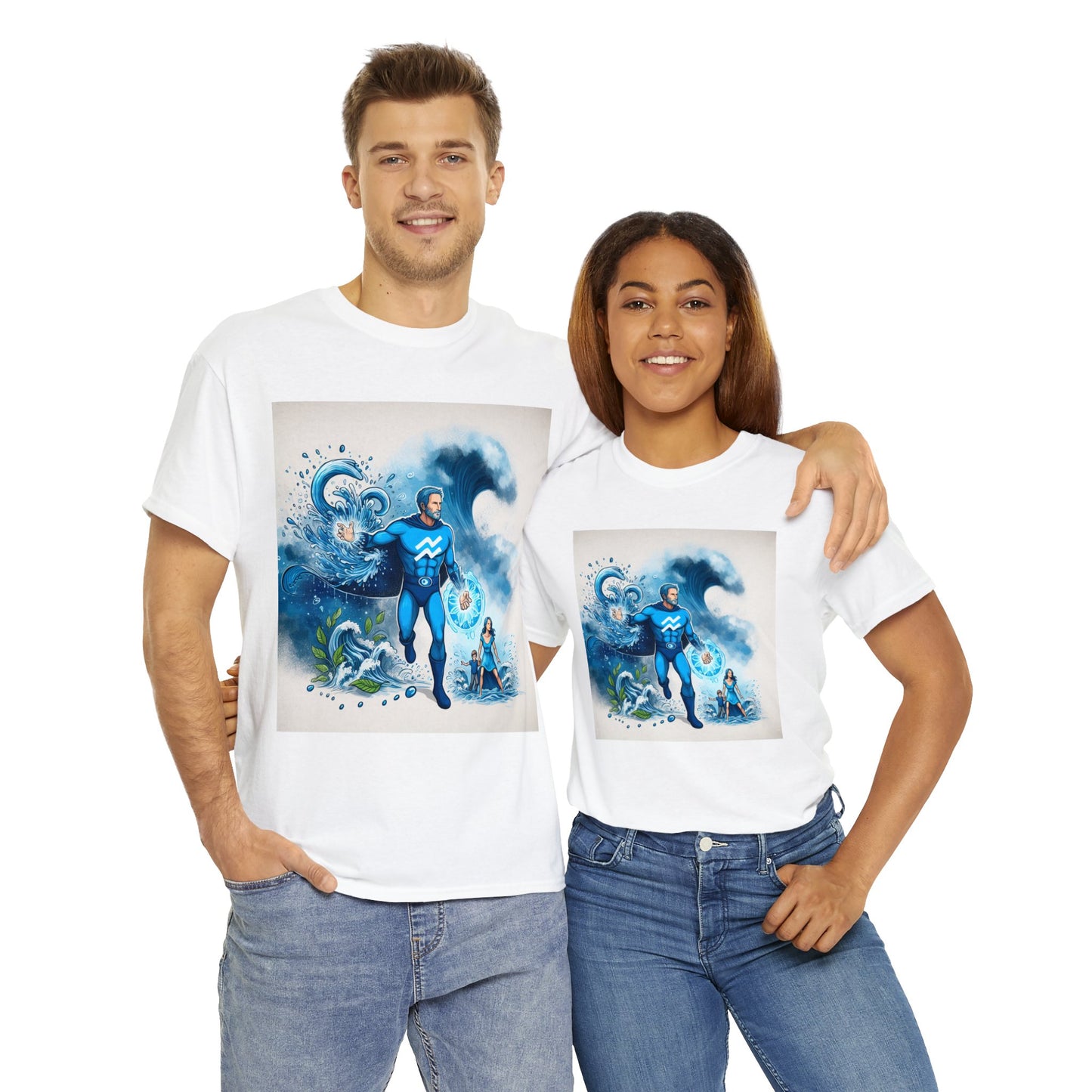 Aquarius Father's Day (1) Unisex Heavy Cotton Tee