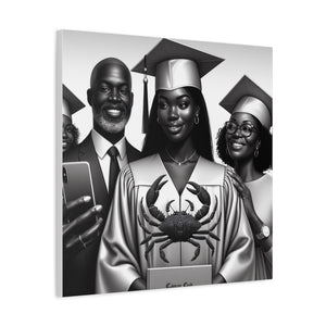 Graduation Family Canvas Art, Graduation Gift, Wall Decor, Education Celebration, Black History Month, Motivational Art