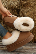 Load image into Gallery viewer, Chestnut Plush Suede Trim Thick Sole Flat Snow Boots
