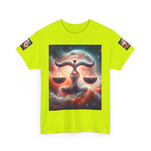 Load image into Gallery viewer, Cosmic Libra Justice Tee, Celestial Balance Shirt, Astrology Themed T-Shirt, Gift for Science Lovers, Unisex Heavy Cotton Tee
