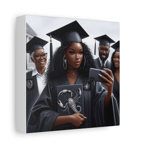 Graduation Canvas Art, Personalized Graduate Gift, Wall Decor, Black Girl Graduation, College Graduate, Inspirational Home Decor