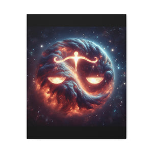 Cosmic Balance Wall Art, Celestial Scales Canvas, Astrology Decor, Universe Inspired Home Decor, Gift for Libra Enthusiasts