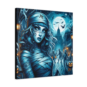 Mystical Mummy Canvas Art | Gothic Home Decor, Halloween Wall Art, Witchy Gift, Unique Art Print, Spooky Vibes, Mummy Themed Decor