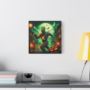 Spooky Halloween Wall Art Canvas, Mummy Decor for Fall, Halloween Party Decoration, Frightening Home Decor, Unique Gift Idea