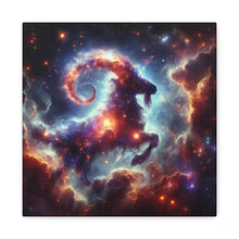Load image into Gallery viewer, Stretched Canvas Print, Cosmic Goat Art, Zodiac Decor, Aries Gift, Astrological Wall Art, Astrology Home Decor
