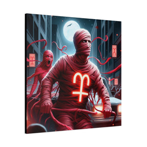 Retro Horror Art Canvas Print, Mummy Wall Art, Spooky Home Decor, Halloween Gift, Dark Aesthetic