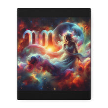 Load image into Gallery viewer, Cosmic Virgo Wall Art, Zodiac Decor, Astrology Canvas Print, Horoscope Gift, Spiritual Home Decor, Celestial Artwork
