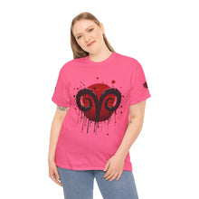 Load image into Gallery viewer, Aries Heart Tee, Unisex Heavy Cotton T-Shirt, Astrology Gift, Birthday Present, Graphic Tee, Casual Wear, Unique Design
