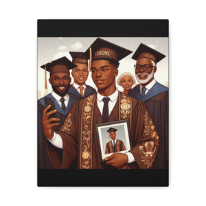 Graduation Celebration Canvas Art, Wall Decor for Graduates, Gift for Him, Family Celebration, Custom Canvas Print