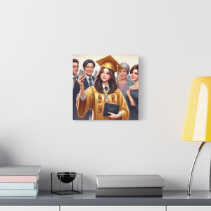 Graduation Canvas Art, Personalized Gift, Wall Decor, Student Art, Custom Framed Print, Graduation Celebration Decor