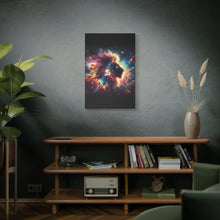 Load image into Gallery viewer, Cosmic Lion Art Canvas Print, Zodiac Wall Art, Leo Decor, Celestial Home Decor, Astrology Gift, Vibrant Galaxy Art
