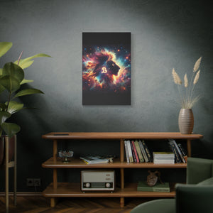Cosmic Lion Art Canvas Print, Zodiac Wall Art, Leo Decor, Celestial Home Decor, Astrology Gift, Vibrant Galaxy Art