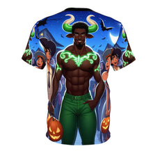 Load image into Gallery viewer, Taurus Halloween (1) Unisex Cut &amp; Sew Tee (AOP)
