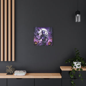 Ninja Halloween Wall Art, Frightening Home Decor, Glow-in-the-Dark Canvas