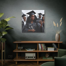 Load image into Gallery viewer, Graduation Canvas Art, Personalized Graduate Gift, Wall Decor, Black Girl Graduation, College Graduate, Inspirational Home Decor
