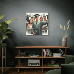 Graduation Canvas Print, Gift for Grads, Wall Art for Celebrations, Proud Graduate Decor, Customizable Artwork