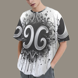 Cancer Round Neck Loose T-Shirt (Inky Splatter) 3