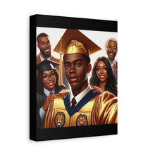 Load image into Gallery viewer, Graduation Celebration Canvas Print, Wall Art for Graduates, Custom Home Decor, Graduation Gift, College Hero Portrait, Family Love Display
