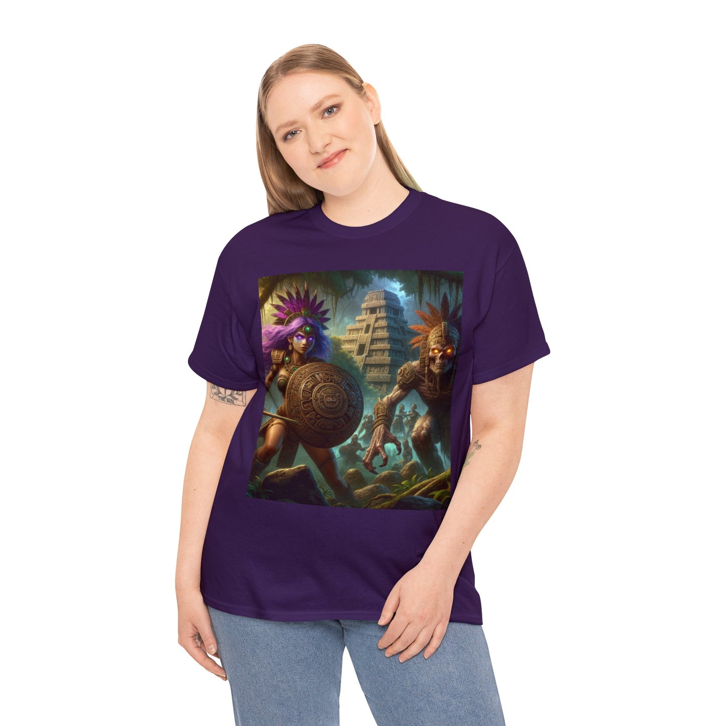 Sagittarius Aztec (F1) Unisex Heavy Cotton Tee