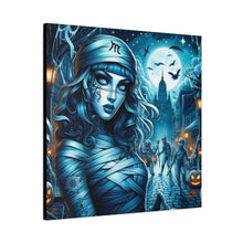 Load image into Gallery viewer, Mystical Mummy Canvas Art | Gothic Home Decor, Halloween Wall Art, Witchy Gift, Unique Art Print, Spooky Vibes, Mummy Themed Decor
