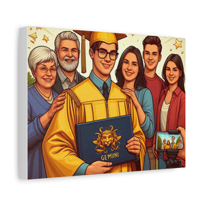 Graduation Canvas Wall Art, Family Celebration Decor, Gift for Graduates, Home Decoration, Personalized Memory