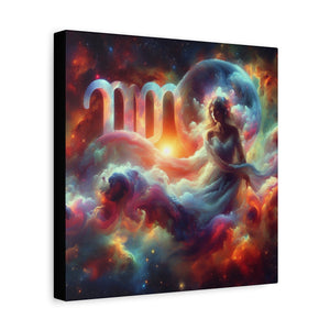 Cosmic Virgo Wall Art, Zodiac Decor, Astrology Canvas Print, Horoscope Gift, Spiritual Home Decor, Celestial Artwork