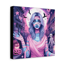 Load image into Gallery viewer, Halloween Art Canvas, Spooky Decor, Wall Art, Halloween Decoration, Witch Artwork, Gifts for Her
