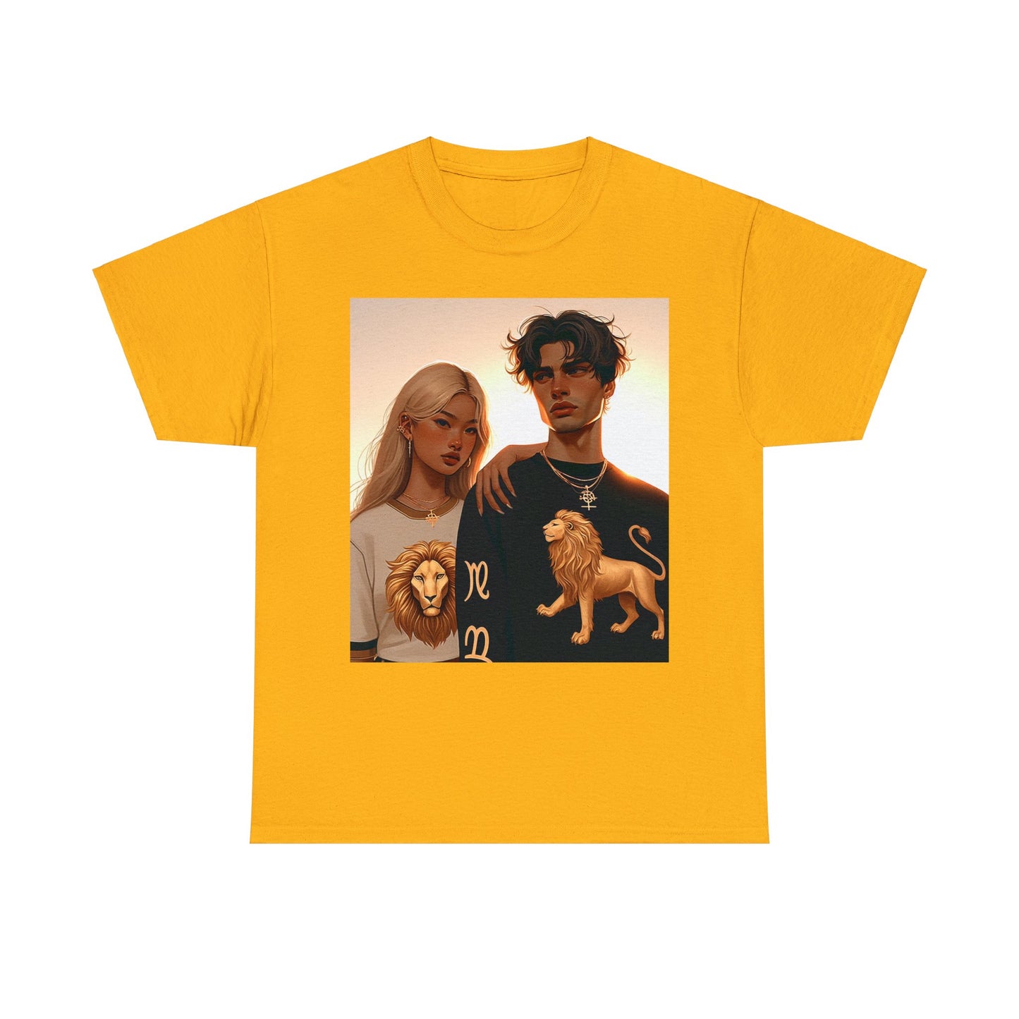 Unisex Leo Couple (2) Heavy Cotton Tee