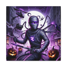 Load image into Gallery viewer, Ninja Halloween Wall Art, Frightening Home Decor, Glow-in-the-Dark Canvas
