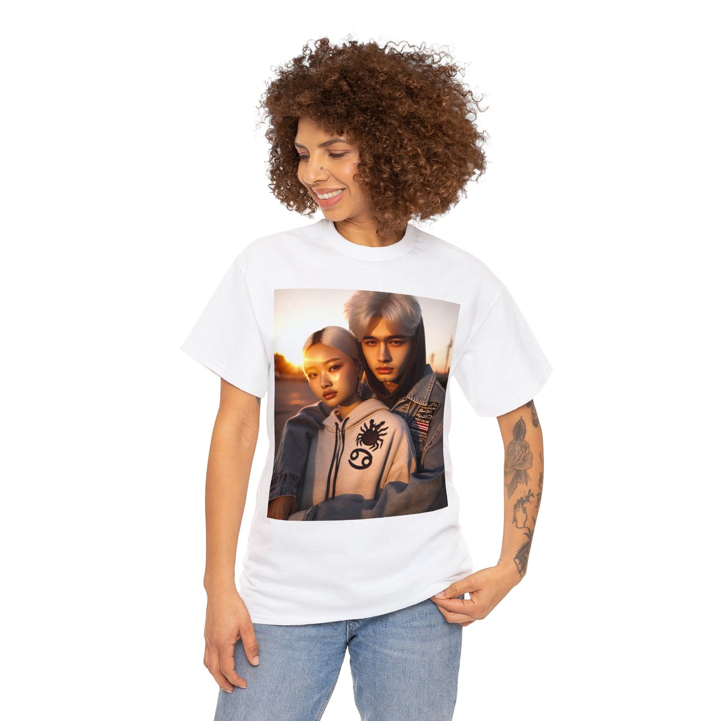 Unisex Cancer Couple (4) Heavy Cotton Tee