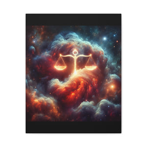 Cosmic Balance Canvas Wall Art - Celestial Decor, Zodiac Gift, Space Wall Art, Libra Astrology, Home Aesthetic