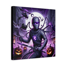 Load image into Gallery viewer, Ninja Halloween Wall Art, Frightening Home Decor, Glow-in-the-Dark Canvas
