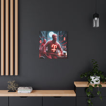 Load image into Gallery viewer, Retro Horror Art Canvas Print, Mummy Wall Art, Spooky Home Decor, Halloween Gift, Dark Aesthetic
