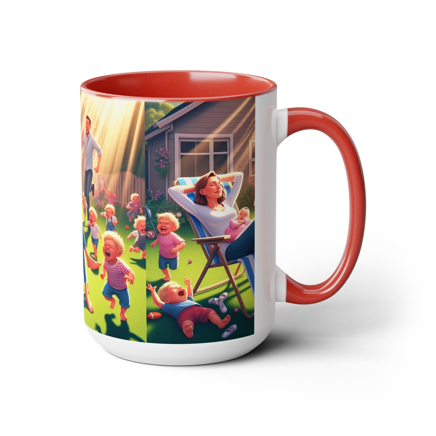 Mother's Day (3) Two-Tone Coffee Mugs, 15oz