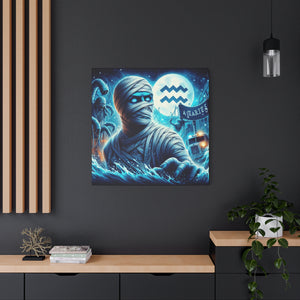 Mummy-Themed Canvas Art, Perfect for Halloween and Spooky Decor, Unique Home Wall Art, Great Gift for Horror Lovers, Halloween Decor