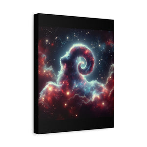 Celestial Ram Canvas Print, Astronomical Art for Home Decor, Unique Gift for Astrology Lovers, Cosmic Wall Art, Stretched Canvas