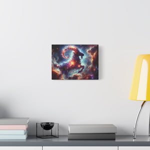 Stretched Canvas Print, Cosmic Goat Art, Zodiac Decor, Aries Gift, Astrological Wall Art, Astrology Home Decor