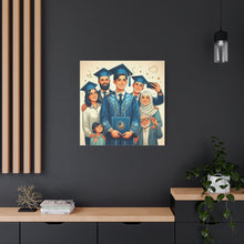 Load image into Gallery viewer, Graduation Celebration Stretched Canvas, Custom Wall Art, Gift for Graduates, Family Home Decor, Art for Special Occasions
