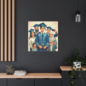 Graduation Celebration Stretched Canvas, Custom Wall Art, Gift for Graduates, Family Home Decor, Art for Special Occasions
