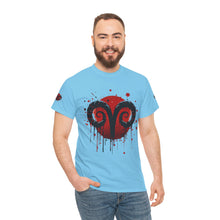 Load image into Gallery viewer, Aries Heart Tee, Unisex Heavy Cotton T-Shirt, Astrology Gift, Birthday Present, Graphic Tee, Casual Wear, Unique Design

