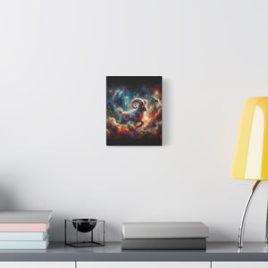 Celestial Aries Ram Canvas Art, Zodiac Decor, Astrological Wall Art, Gift for Astrology Lovers, Cosmic Home Decor, Unique Art Piece