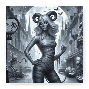 Canvas Print - Halloween Capricorn Astrology Mummy